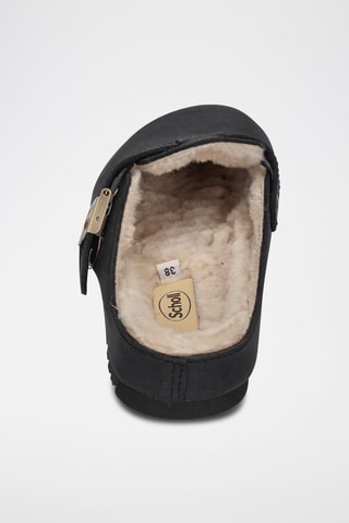 Sabots fourrés en cuir Grace Noir