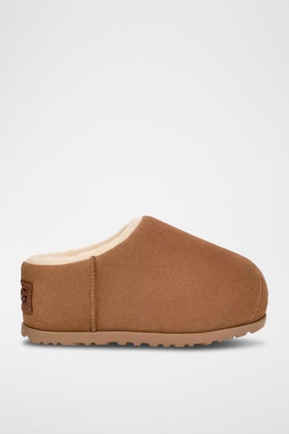 Sabots fourrés en nubuck W Pumped - Noisette