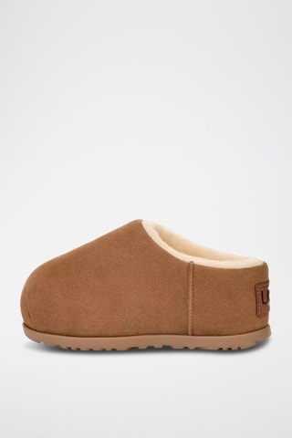 Sabots fourrés en nubuck W Pumped - Noisette