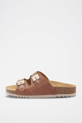 Mules en cuir Alba Marron