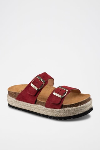 Mules plateformes en nubuck Ines Bordeaux