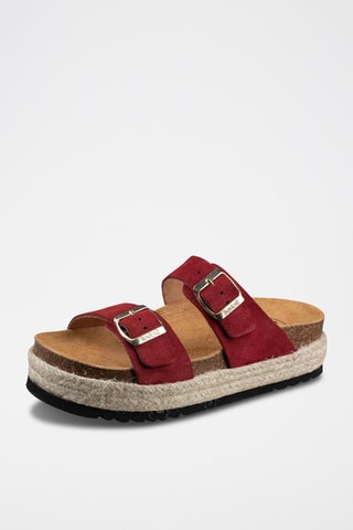 Mules plateformes en nubuck Ines Bordeaux