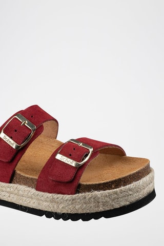 Mules plateformes en nubuck Ines Bordeaux