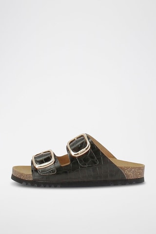 Mules en cuir Noelle Vert foncé