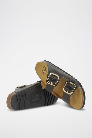 Mules en cuir Noelle Vert foncé
