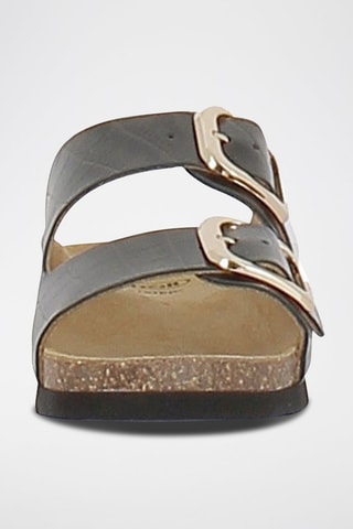 Mules en cuir Noelle Vert foncé