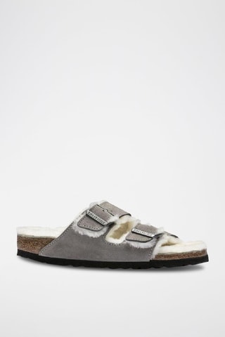 Mules fourrées en nubuck Arizona -  Gris