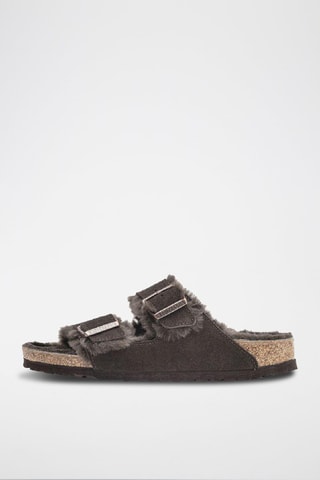 Mules fourrées en nubuck Arizona - Marron