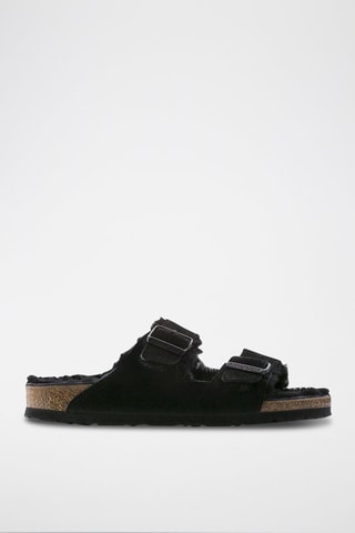 Mules fourrées en nubuck Arizona  - Noir