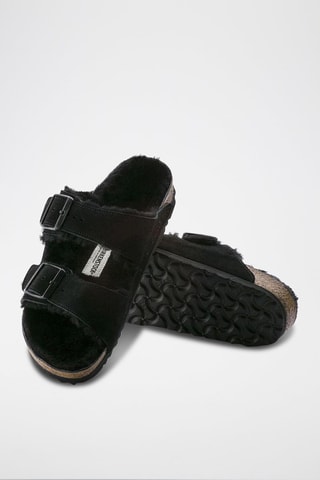 Mules fourrées en nubuck Arizona  - Noir