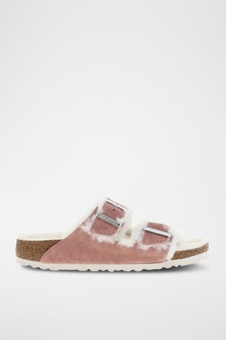 Mules fourrées en nubuck Arizona - Rose