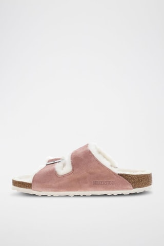 Mules fourrées en nubuck Arizona - Rose