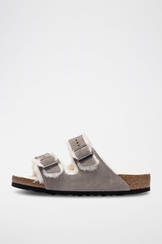 Mules fourrées en nubuck Arizona - Gris