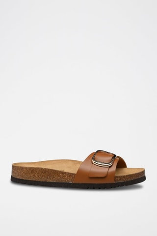 Mules en cuir Kathleen Camel