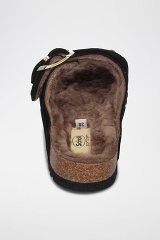 Mules fourrées en nubuck Josephine - Noir