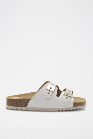 Mules en nubuck Alba Blanc
