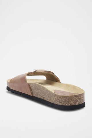 Mules en cuir Nina Marron