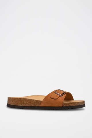 Mules en nubuck Estelle Marron