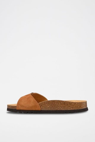 Mules en nubuck Estelle Marron