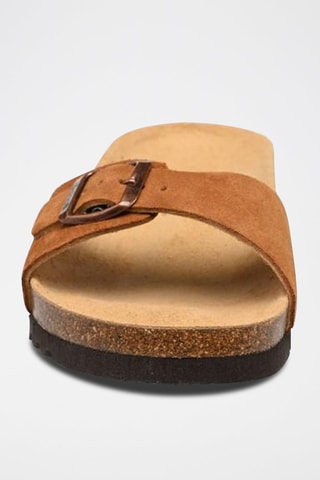 Mules en nubuck Estelle Marron