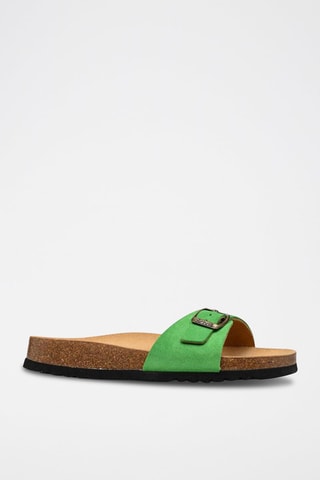 Mules en nubuck Estelle Vert