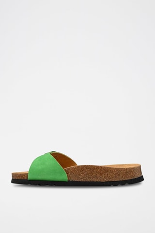 Mules en nubuck Estelle Vert