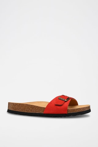 Mules en nubuck Estelle Rouge
