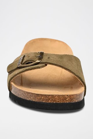 Mules en nubuck Kaki