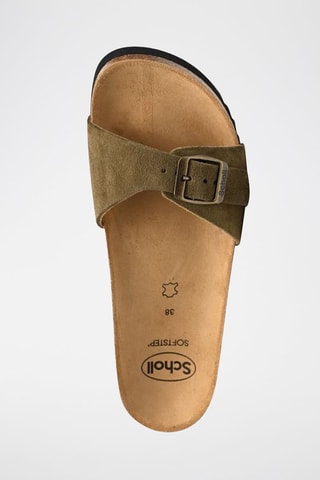 Mules en nubuck Kaki