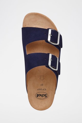 Mules en nubuck Josephine Bleu marine