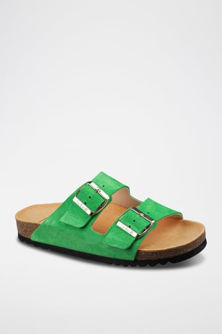 Mules en nubuck Josephine Vert