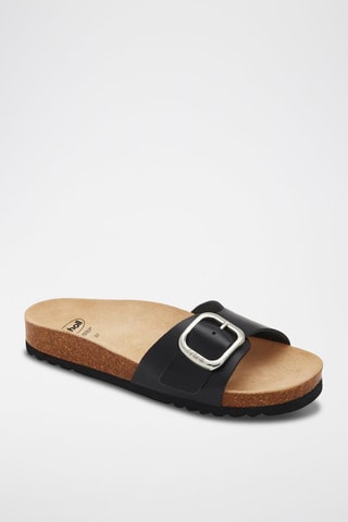 Mules en cuir Kathleen Noir
