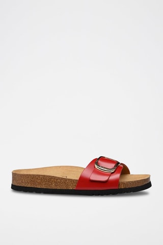 Mules en cuir Kathleen Rouge