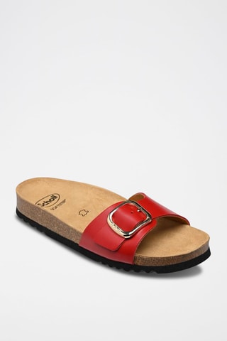 Mules en cuir Kathleen Rouge