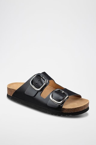 Mules en cuir Noelle Noir