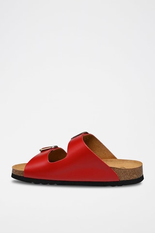 Mules en cuir Noelle Rouge