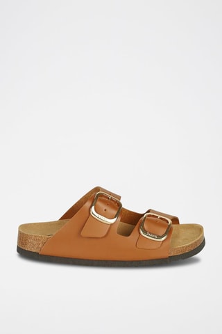 Mules en cuir Noelle Camel