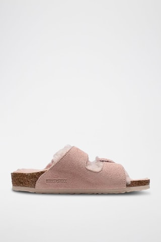 Mules fourrées en nubuck Arizona - Rose