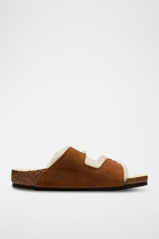 Mules fourrées en nubuck Arizona - Marron