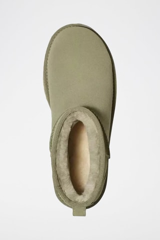 Bottines plateformes fourrées en nubuck Classic Ultra Mini UGG - Kaki