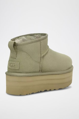 Bottines plateformes fourrées en nubuck Classic Ultra Mini UGG - Kaki