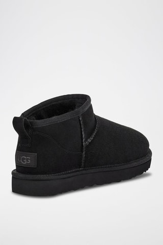 Bottines fourrées en nubuck Classic Ultra Mini - Noir
