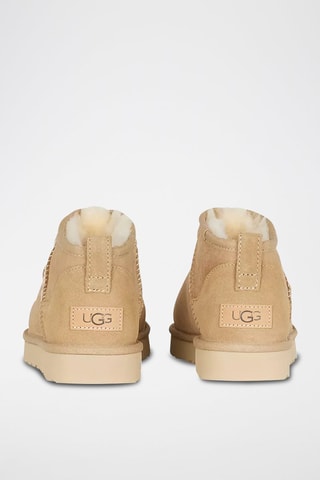 Bottines fourrées en nubuck Classic Ultra Mini - Beige clair