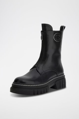 Bottines plateformes en cuir - Noir - Annia