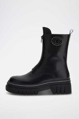 Bottines plateformes en cuir - Noir - Annia
