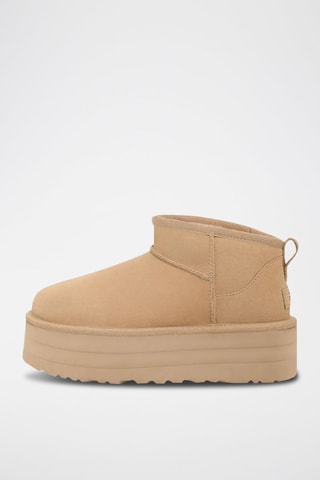 Bottines plateformes en nubuck Classic Ultra Mini - Camel
