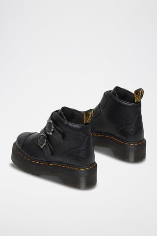Bottines plateformes en cuir Devon Flower - Noir
