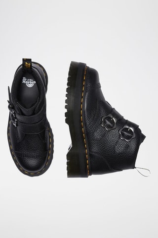 Bottines plateformes en cuir Devon Flower - Noir