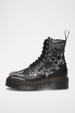 Bottines plateformes en cuir Jadon - Noir et gris