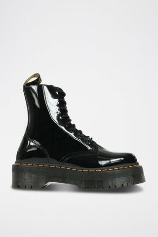 Bottines plateformes en cuir verni Black Patent Lamper - Noir